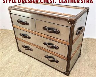 Lot 815 Restoration HArdware Style Dresser Chest. Leather stra