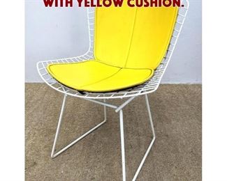 Lot 824 BERTOIA Knoll Wire Chair with Yellow Cushion.