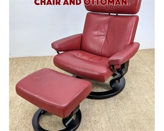 Lot 826 EKORNES Stressless Lounge Chair and Ottoman. 