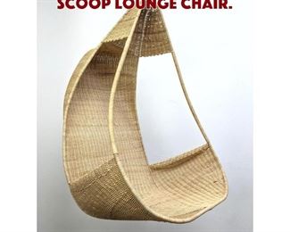 Lot 833 Hanging Wicker Rattan Scoop Lounge Chair.