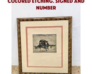 Lot 839 JACOB MAPKA Original Colored Etching. Signed and Number
