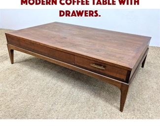 Lot 860 Large LANE American Modern Coffee Table with Drawers.