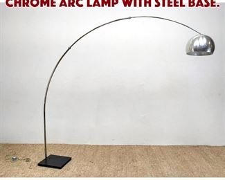 Lot 865 Mid Century Modern Chrome Arc Lamp with Steel Base. 