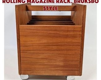 Lot 875 Danish Teak Modern Rolling Magazine Rack. Bruksbo style