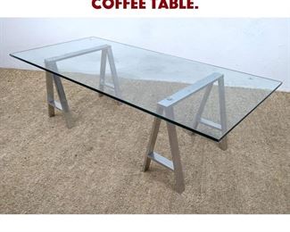 Lot 877 Industrial Style Saw Horse Coffee Table. 