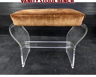 Lot 884 HILL Manufacturing Lucite Vanity Stool Bench.