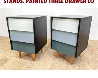 Lot 890 Pr FLORENCE KNOLL Night Stands. Painted Three Drawer Lo