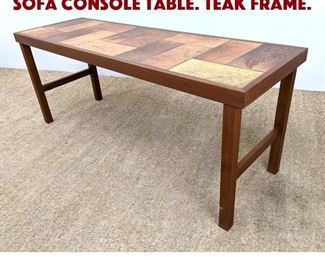 Lot 894 Danish Modern Tile Top Sofa Console Table. Teak Frame. 