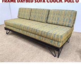 Lot 907 Mid Century Modern Iron Frame Daybed Sofa Couch. Pull o