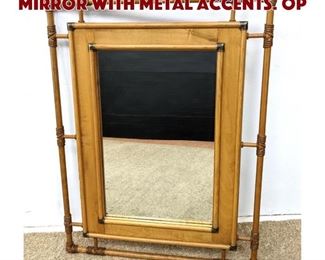 Lot 918 Wrapped Rattan Style Wall Mirror with metal accents. Op