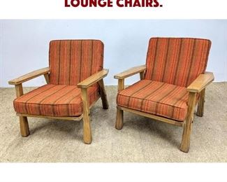 Lot 924 Pair Ranch Oak Style Lounge Chairs.