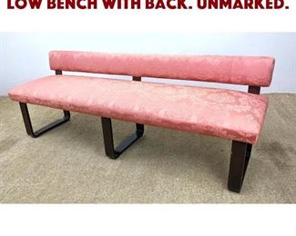 Lot 925 Edward Wormley Dunbar Low Bench with Back. Unmarked.