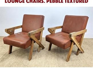 Lot 930 Pr Modernist Wood Frame Lounge Chairs. Pebble textured 