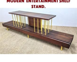Lot 940 Custom Mid Century Modern Entertainment Shelf Stand. 