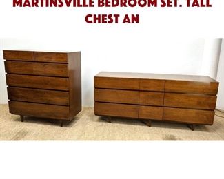 Lot 943 2pc American of Martinsville Bedroom Set. Tall Chest an