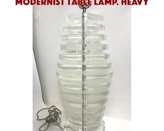 Lot 971 Tapered Stacked Lucite Modernist table Lamp. Heavy