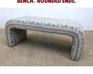 Lot 970 Modern Fully Upholstered Bench. Rounded ends.