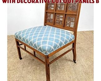 Lot 978 Decorator Lounge Chair with decorative Cut Out panels b