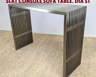 Lot 982 Chromed Metal Modernist Slat Console Sofa Table. DIA st