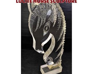 Lot 986 Large Figural Carved Lucite Horse Sculpture