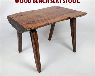 Lot 994 Primitive Split Log Rustic Wood Bench Seat Stool. 