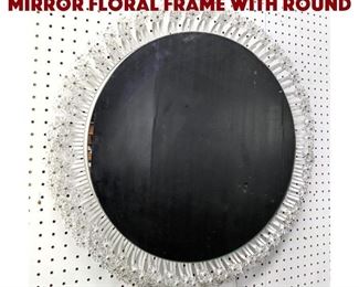 Lot 1012 Modernist Back Lit Wall Mirror Floral frame with round 