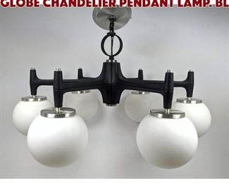 Lot 1013 Mid Century Modern 6 Globe Chandelier Pendant Lamp. Bl