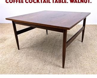 Lot 1022 Square American Modern Coffee Cocktail Table. Walnut. 