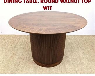 Lot 1028 Pedestal Base Banded Dining Table. Round Walnut Top wit