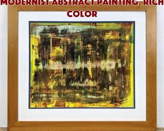 Lot 1043 DENNIS SAKELSON Modernist Abstract Painting. Rich color