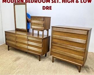 Lot 1053 4pc BASSETT American Modern Bedroom Set. High Low Dre