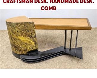 Lot 1054 JEFF ALL Modernist Craftsman Desk. Handmade Desk. Comb 