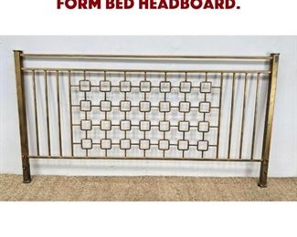 Lot 1059 Gold Tone Metal Lattice Form Bed Headboard. 