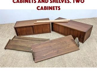 Lot 1062 5pc Mid Century Wall Cabinets and Shelves. Two Cabinets