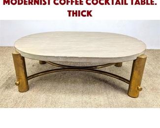 Lot 1064 Heavy Stone Top Modernist Coffee Cocktail Table. Thick 