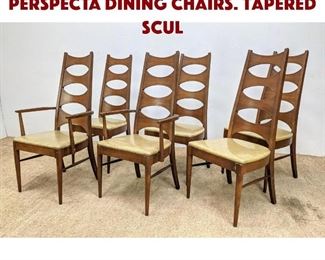 Lot 1074 Set 6 KENT COFFEY PERSPECTA Dining Chairs. Tapered scul