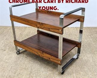 Lot 1079 Vintage Rosewood and Chrome Bar Cart by Richard Young. 