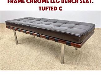 Lot 1083 Contemporary Wood Frame Chrome Leg Bench Seat. Tufted C