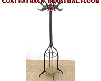 Lot 1089 Black Metal Standing Coat Hat Rack. Industrial. Floor M