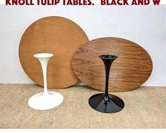 Lot 1092 2pc EERO SAARINEN for KNOLL Tulip Tables. Black and W