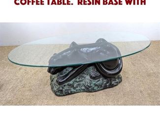 Lot 1103 Decorator Black Panther Coffee Table. Resin base with 