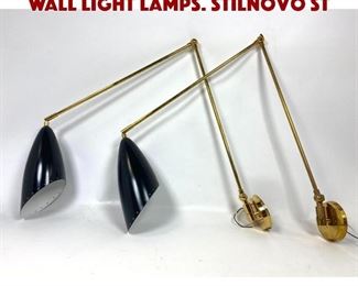 Lot 1112 Pair Brass Adjustable Arm Wall Light Lamps. Stilnovo st