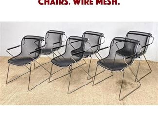 Lot 1113 6pcs Italian Style Stacking Chairs. Wire Mesh.