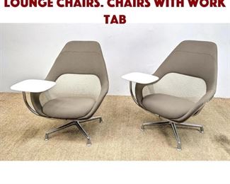 Lot 1116 Pair STEELCASE Work Lounge Chairs. Chairs with work tab