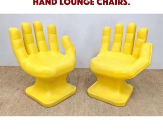 Lot 1123 Pair Yellow RMI Plastic Hand Lounge Chairs.