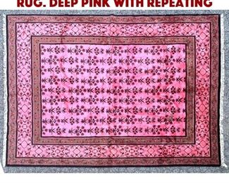 Lot 1139 10 2x7 11 Handmade Carpet Rug. Deep pink with repeating
