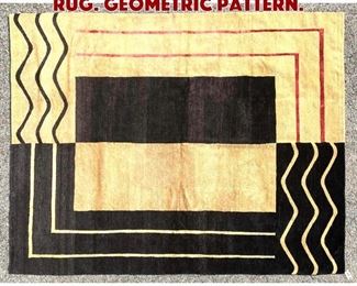 Lot 1140 8 x5 11 Modernist Carpet Rug. Geometric pattern. 