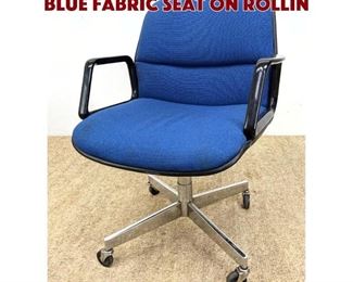 Lot 1150 ALL STEEL Office Desk Chair. Blue fabric seat on rollin