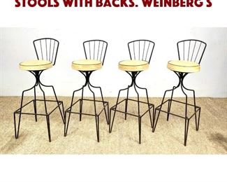 Lot 1156 Set of 4 Hairpin Iron Bar Stools with Backs. Weinberg s