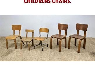 Lot 1160 5pcs Mid Century Modern Childrens Chairs. 